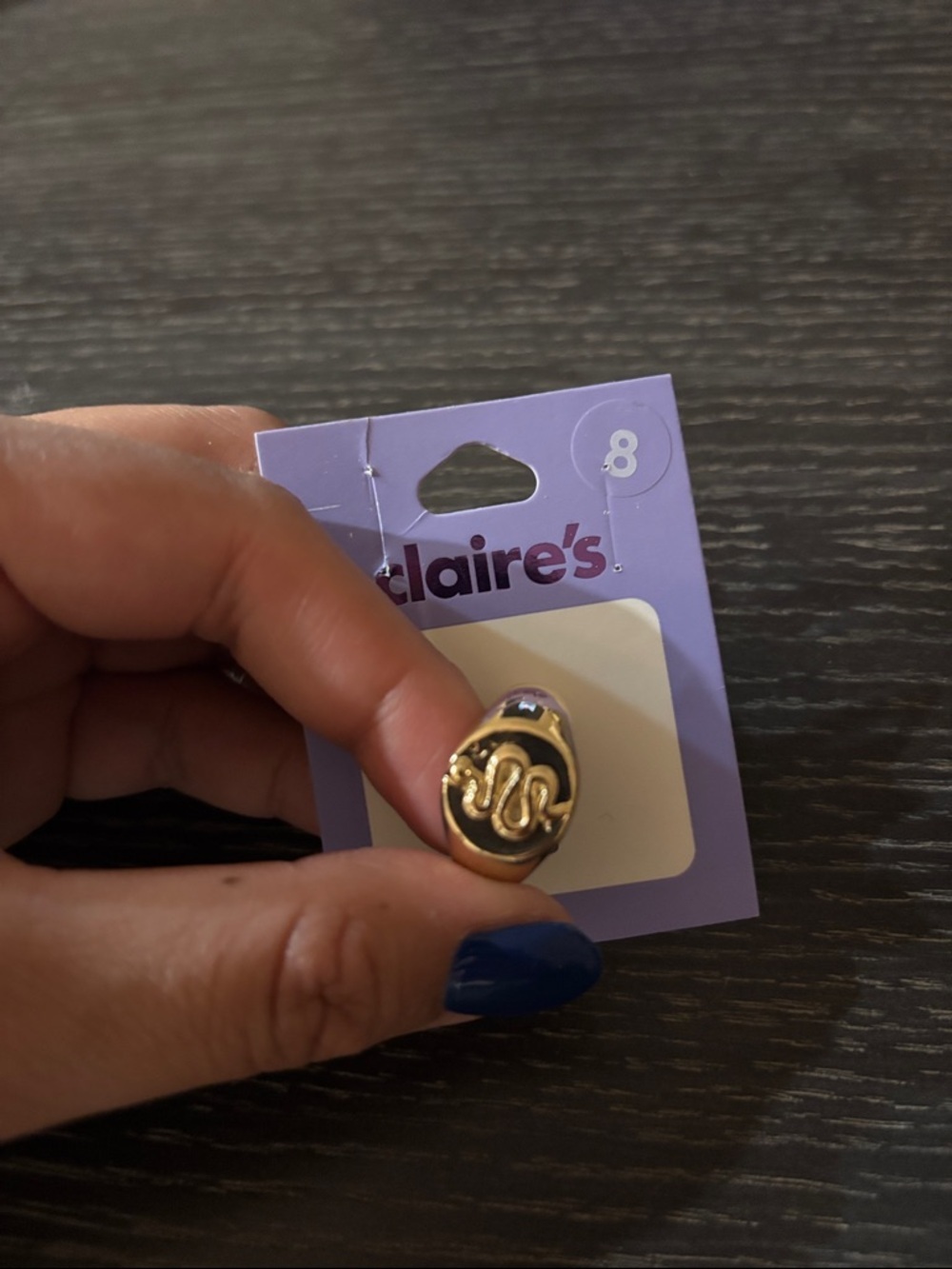 Claire's Gold Snake Signet Ring